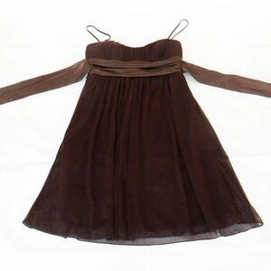 Speechless chocolate brown sheer overlay dress